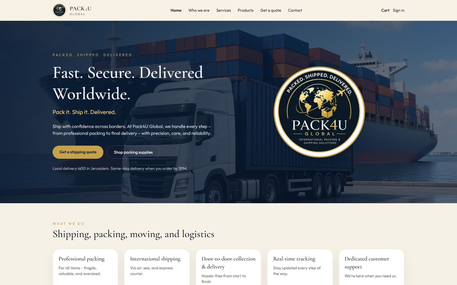 Pack4U Global — 01 — Homepage