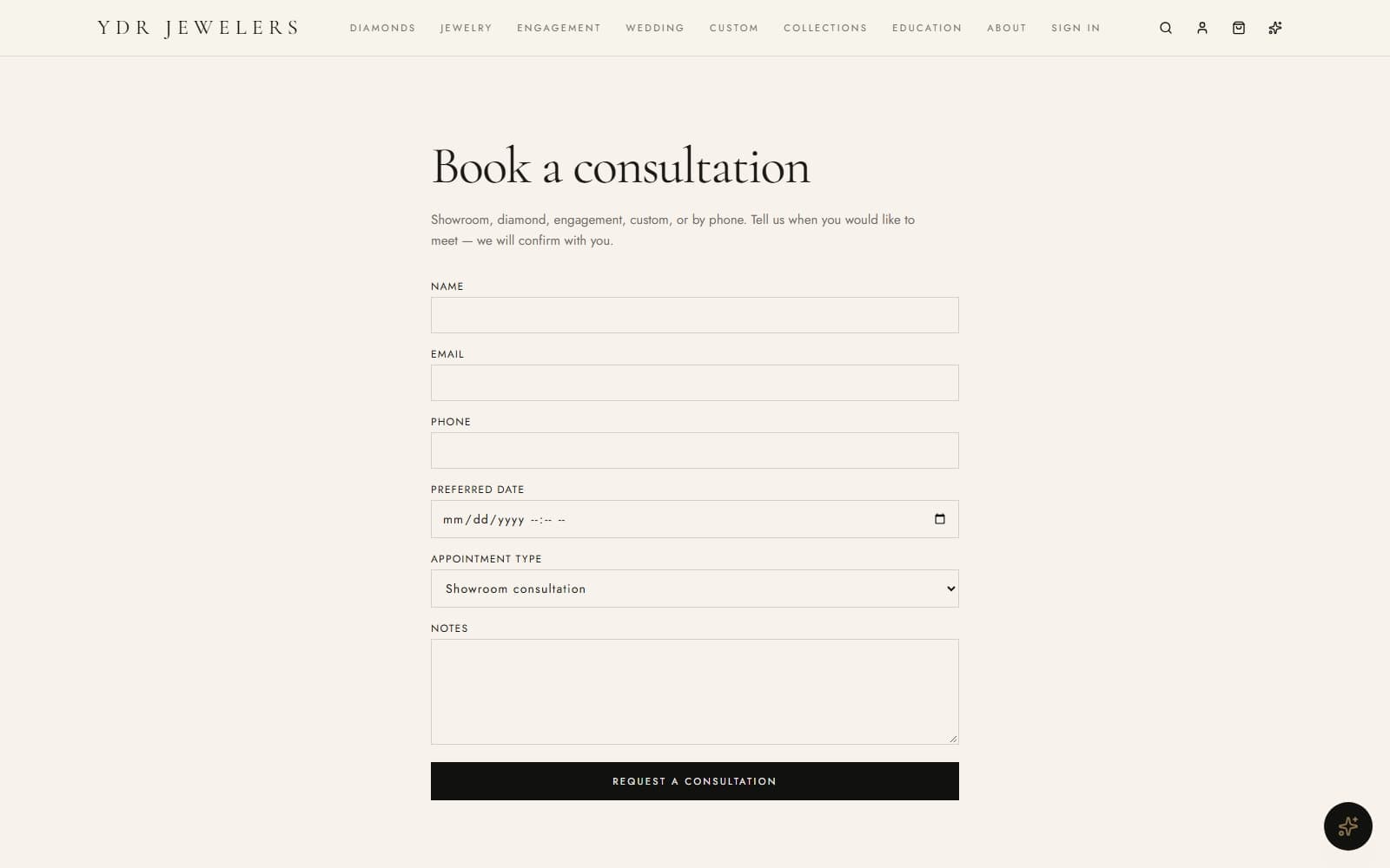 YDR Jewelers — 04 — Appointments